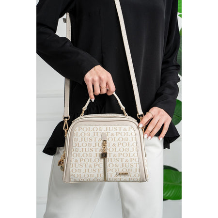Just Polo Women's Shoulder Bag JPM2027 Cream - MALLTURK