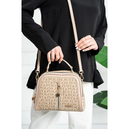 Just Polo Women's Shoulder Bag with Strap, Phone Compartment and Handle JPM2057 Sand Color Bag JPM2057 - MALLTURK