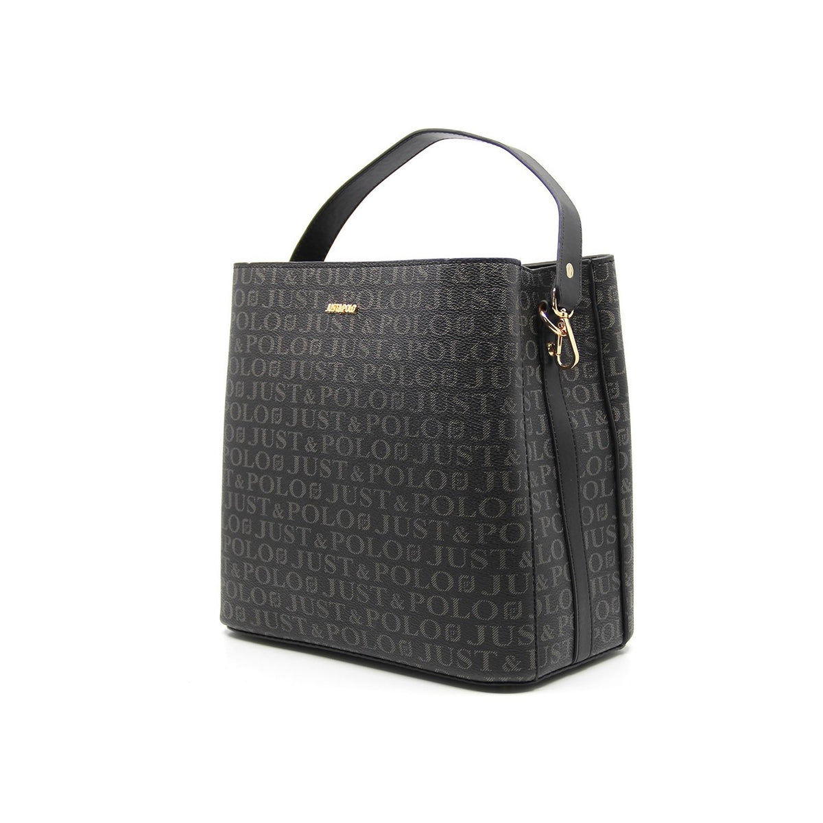 Just Polo Women's 3-Compartment Adjustable Long Strap Hand and Shoulder Bag JPM2065 Black - MALLTURK