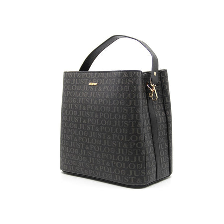 Just Polo Women's 3-Compartment Adjustable Long Strap Hand and Shoulder Bag JPM2065 Black - MALLTURK