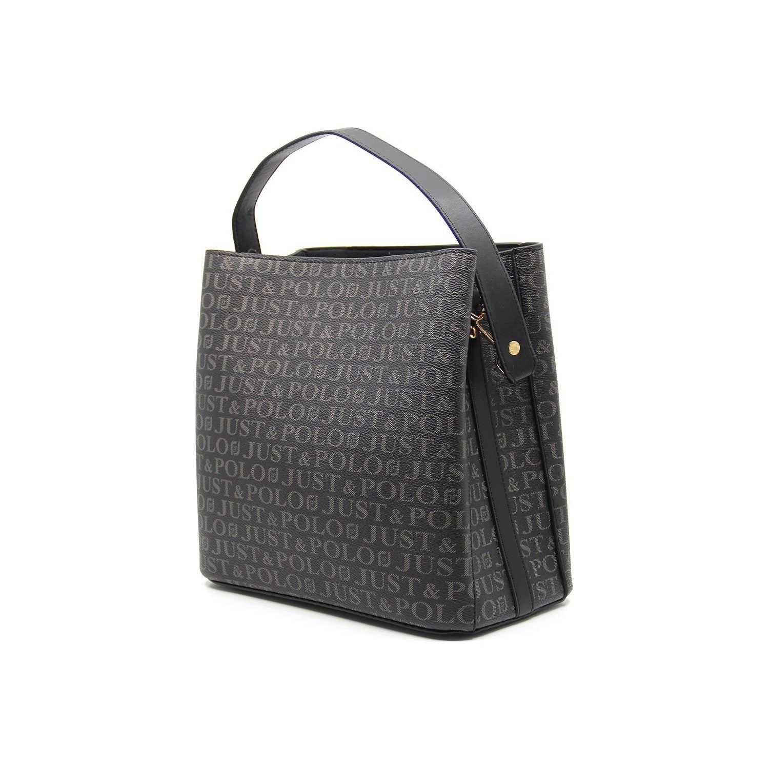 Just Polo Women's 3-Compartment Adjustable Long Strap Hand and Shoulder Bag JPM2065 Black - MALLTURK