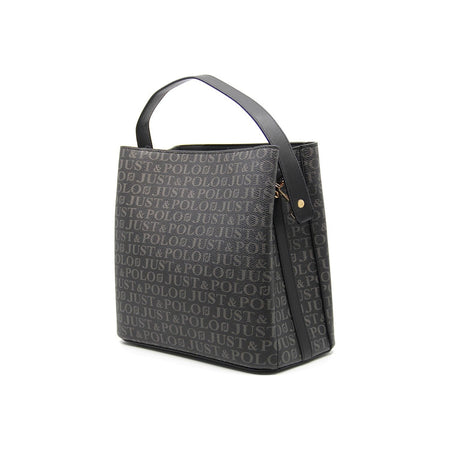 Just Polo Women's 3-Compartment Adjustable Long Strap Hand and Shoulder Bag JPM2065 Black - MALLTURK
