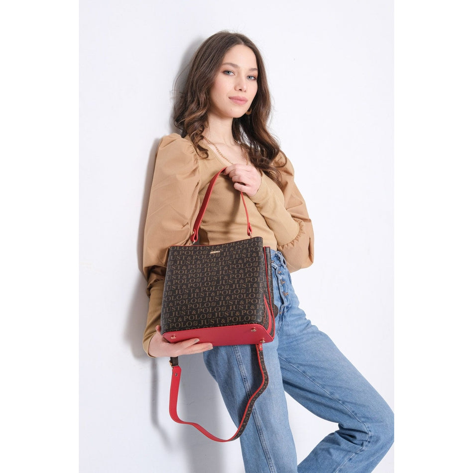 Just Polo Women's Printed 3-Compartment Messenger and Shoulder Bag 2117 Women's Bag - MALLTURK