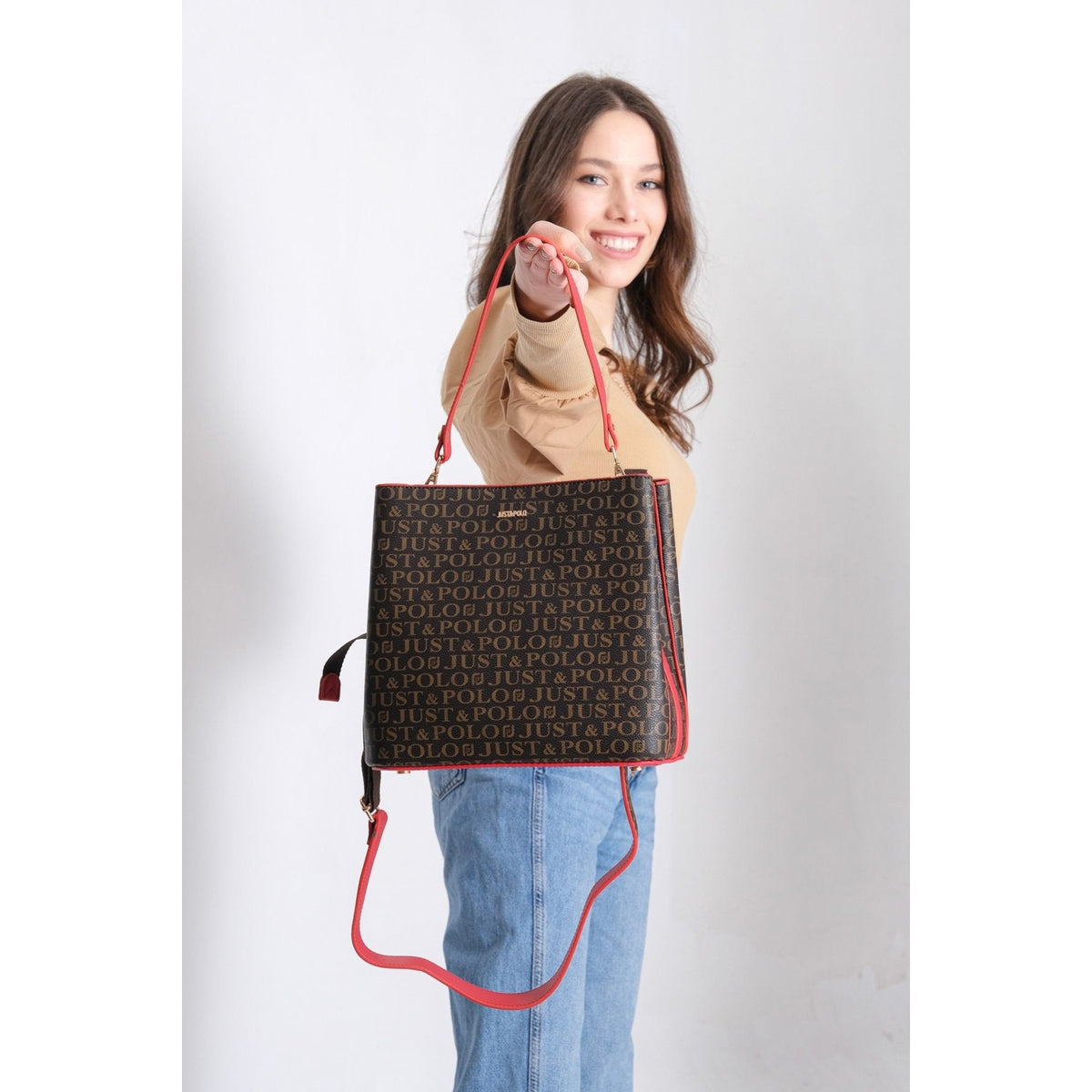 Just Polo Women's Printed 3-Compartment Messenger and Shoulder Bag 2117 Women's Bag - MALLTURK
