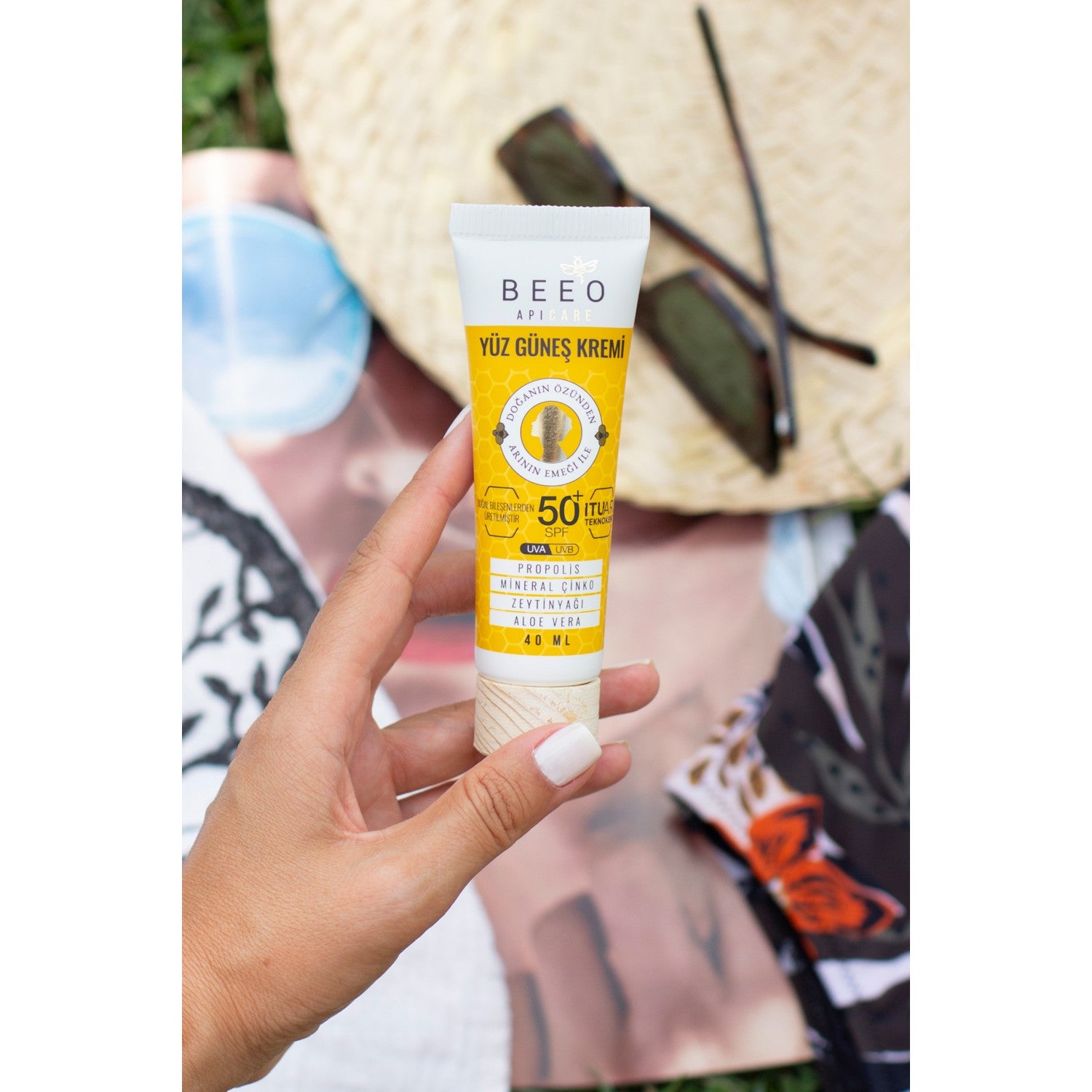 BEE'O With Propolis Mineral With Zinc Organic Face Sunscreen 40 ml - MALLTURK