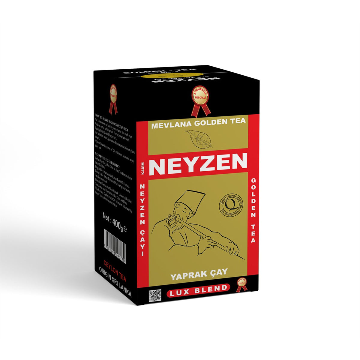 Neyzen tea%100 Tozdan Arindirilmis Neyzen Mevlana tea Ithal Seylan Sri Lanka Ceylon Siyah Yaprak tea - 400 G - MALLTURK