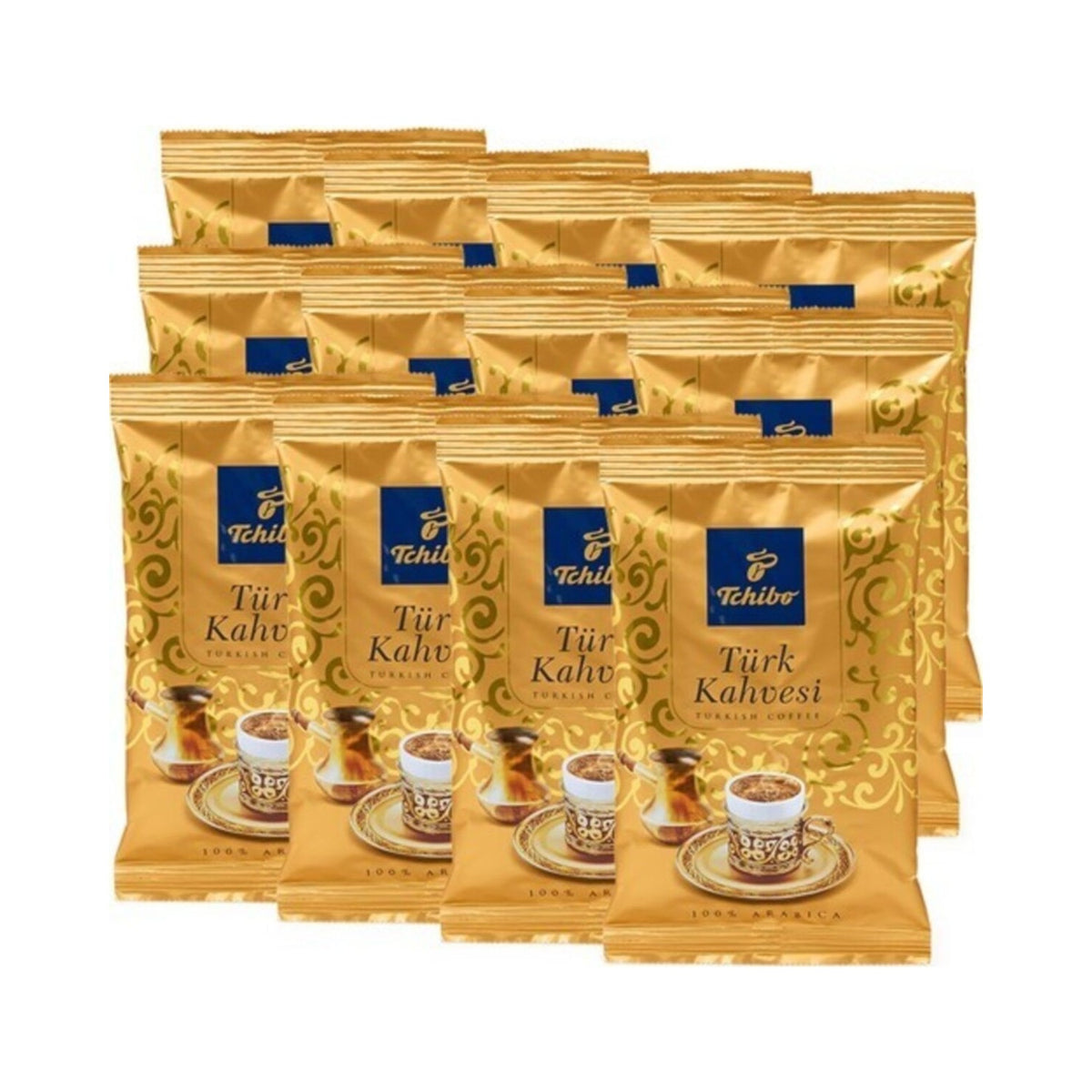 Tchibo intense Flavored Turkish Coffee 1.2 kg (12 Packs x 100 gr) - Traditional Taste, Made in Germany - MALLTURK