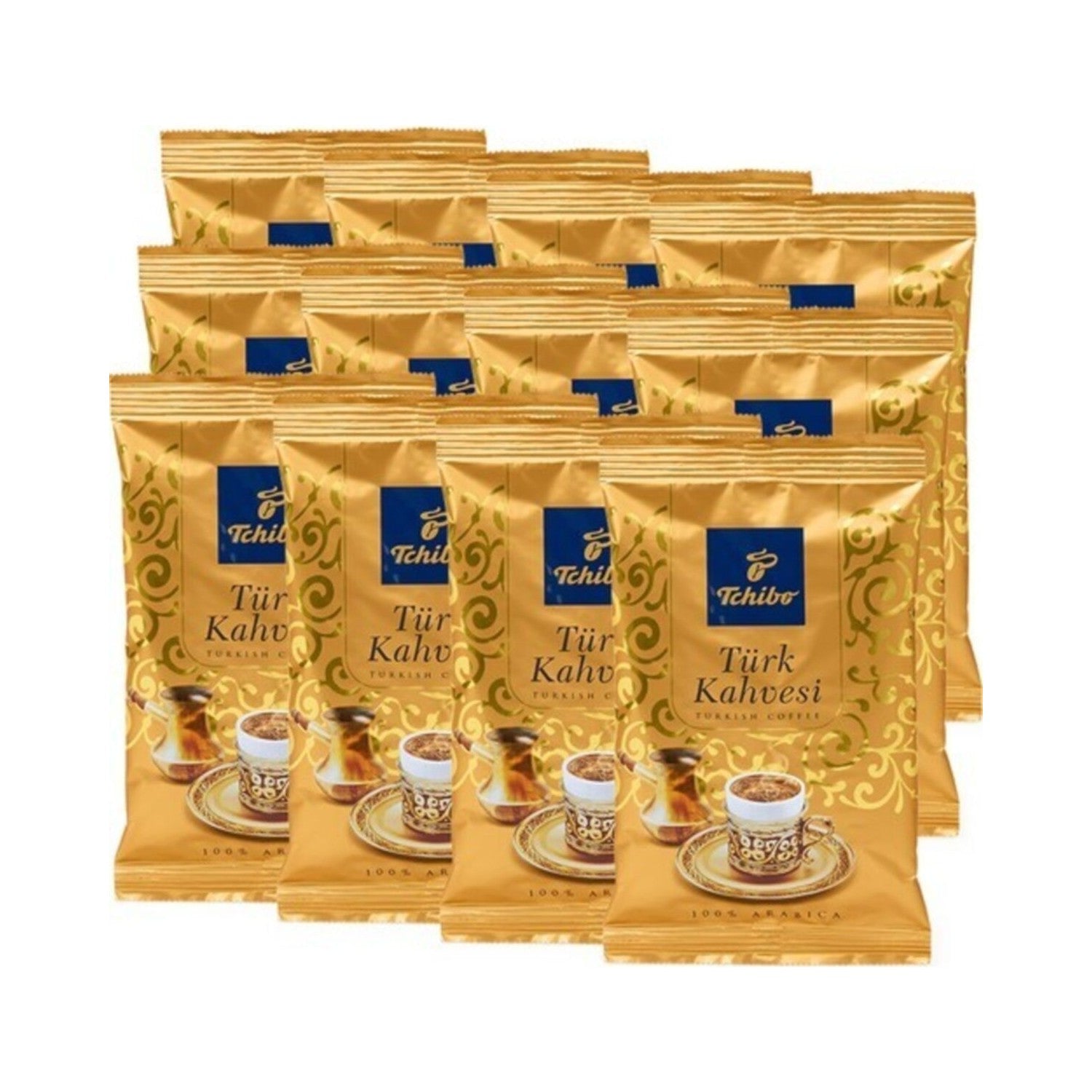 Tchibo intense Flavored Turkish Coffee 1.2 kg (12 Packs x 100 gr) - Traditional Taste, Made in Germany - MALLTURK