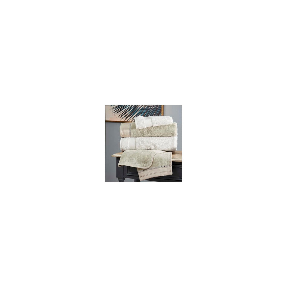 Tac Gabriella Pure Cotton Family Bathrobe Set Stone Ecru - MALLTURK