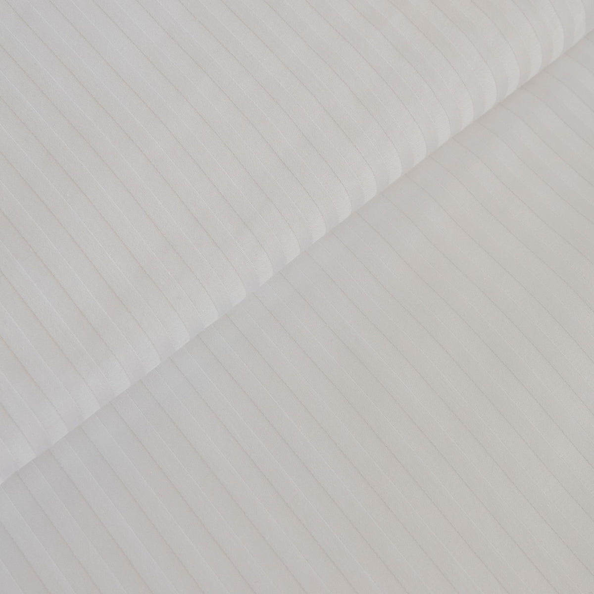 Karaca Home Vessa 120 Thread Count %100 Cotton Sateen Double Duvet Cover Set Striped White - MALLTURK