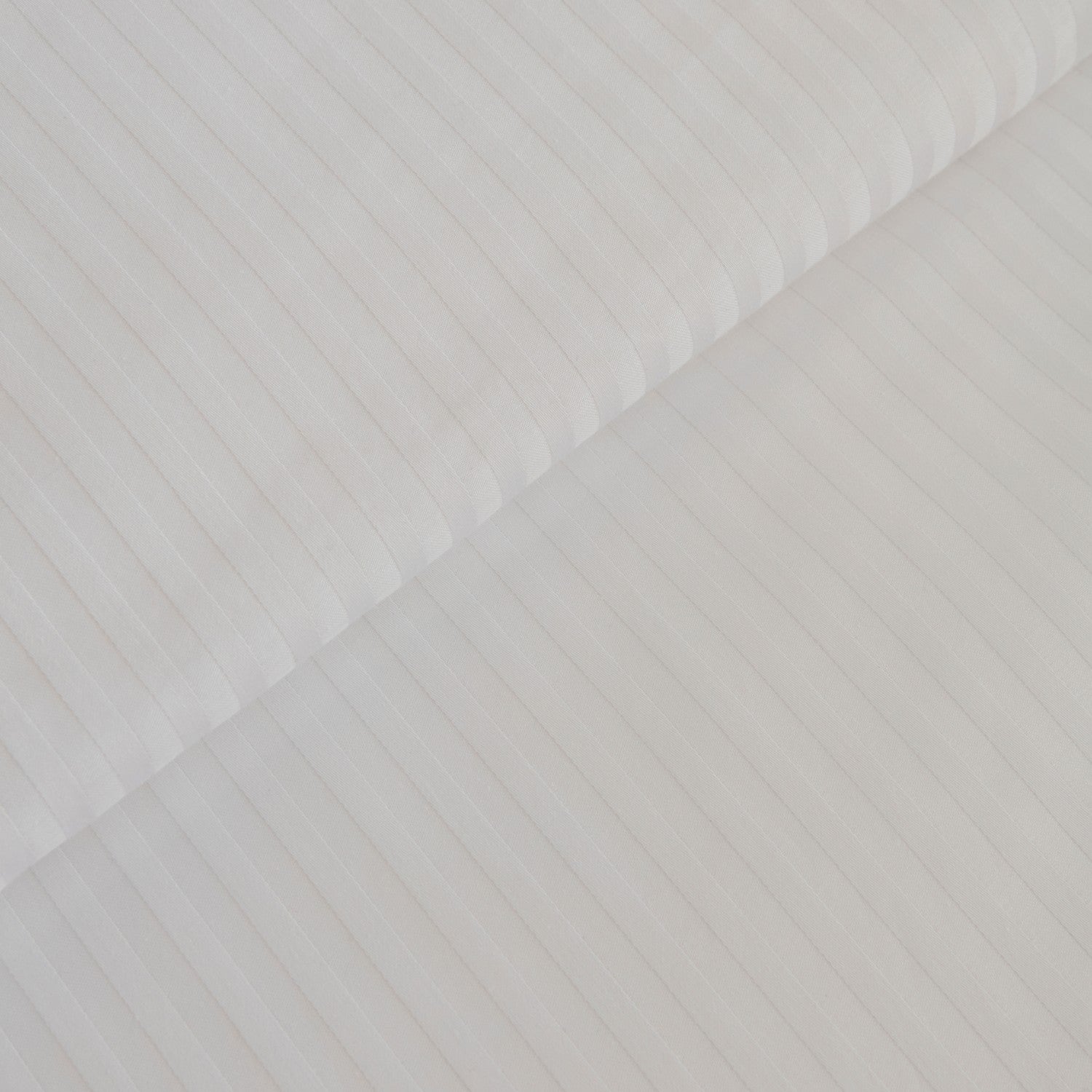 Karaca Home Vessa 120 Thread Count %100 Cotton Sateen Double Duvet Cover Set Striped White - MALLTURK