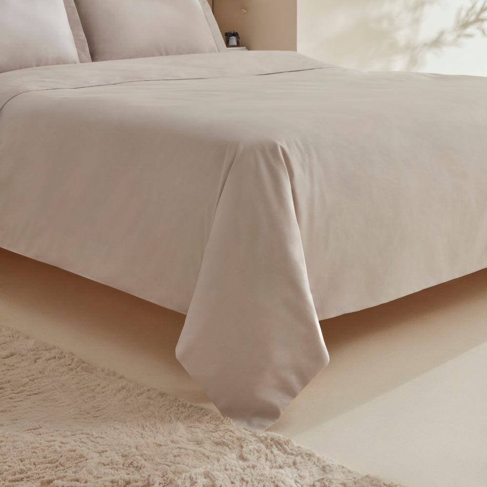 Karaca Home Ina 80 Thread Count %100 Cotton Double Percale Duvet Cover Set Light Gray - MALLTURK
