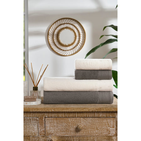 Ozdilek Point Towel Set Anthracite - MALLTURK