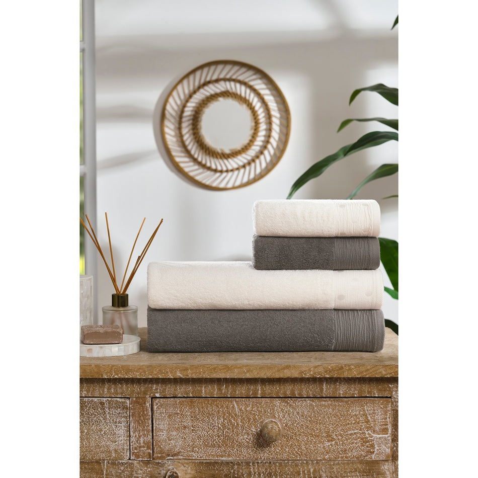 Ozdilek Point Towel Set Anthracite - MALLTURK