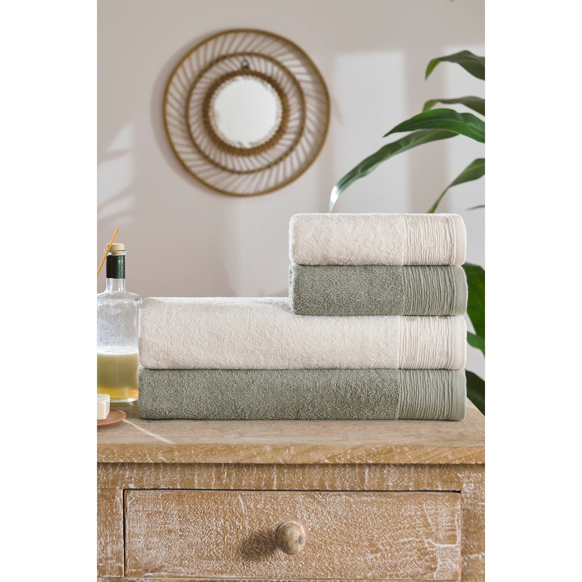 Ozdilek Point Towel Set Green - MALLTURK