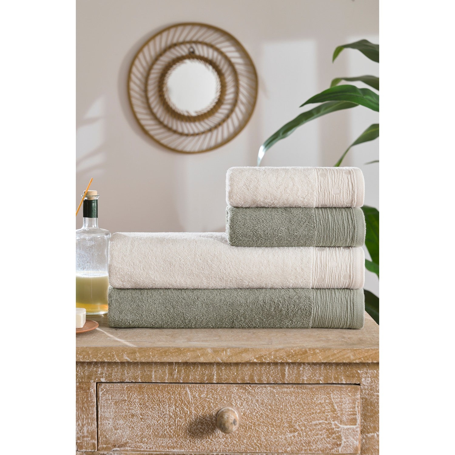 Ozdilek Point Towel Set Green - MALLTURK