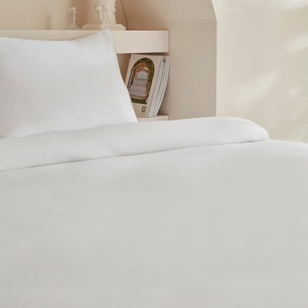 Karaca Home Vinas 80 Thread Count %100 Cotton Double Sateen Piped Duvet Cover Set White - MALLTURK