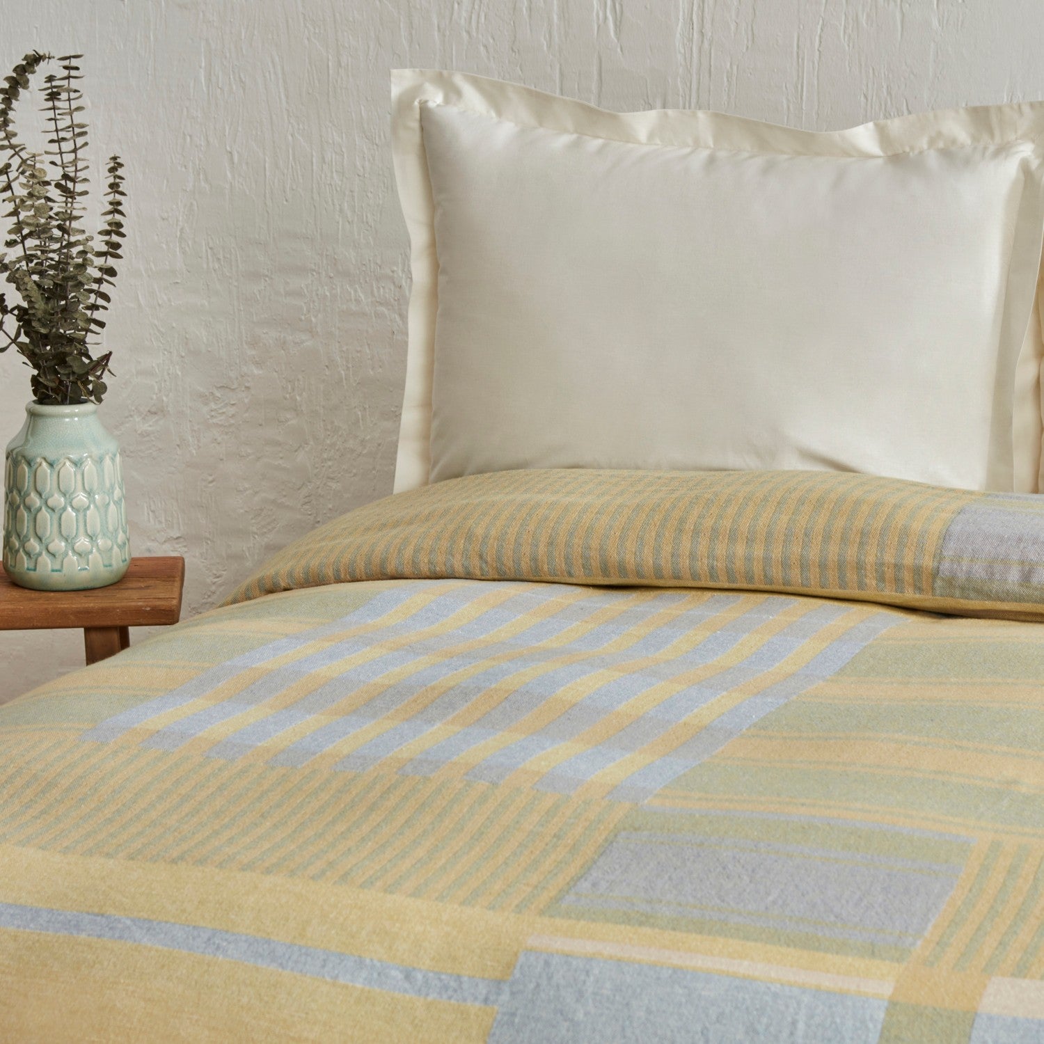 Karaca Home Striped 100% Cotton Double Muslin Quilted Blanket Blue - MALLTURK