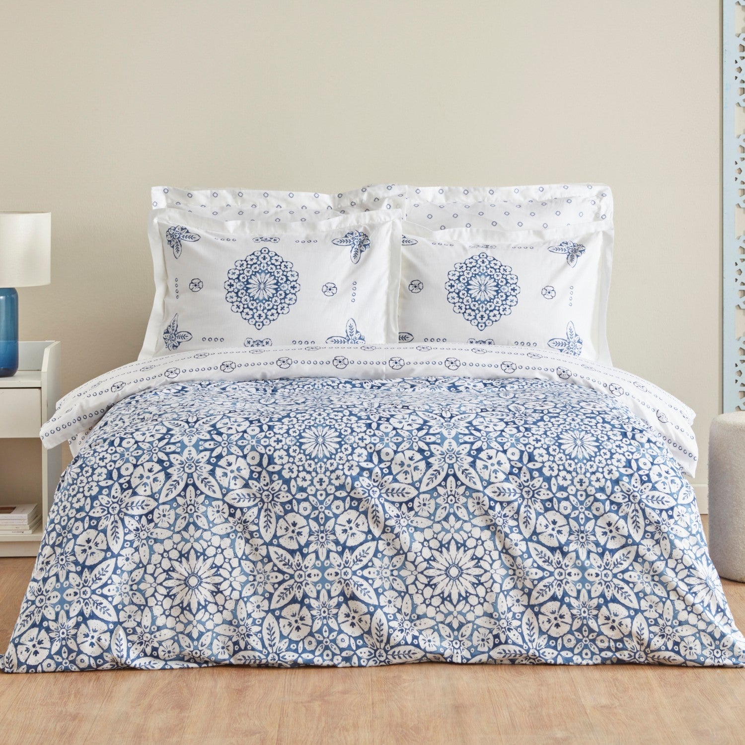 Karaca Homeida Blue 100% Cotton Single Duvet Cover Set - MALLTURK
