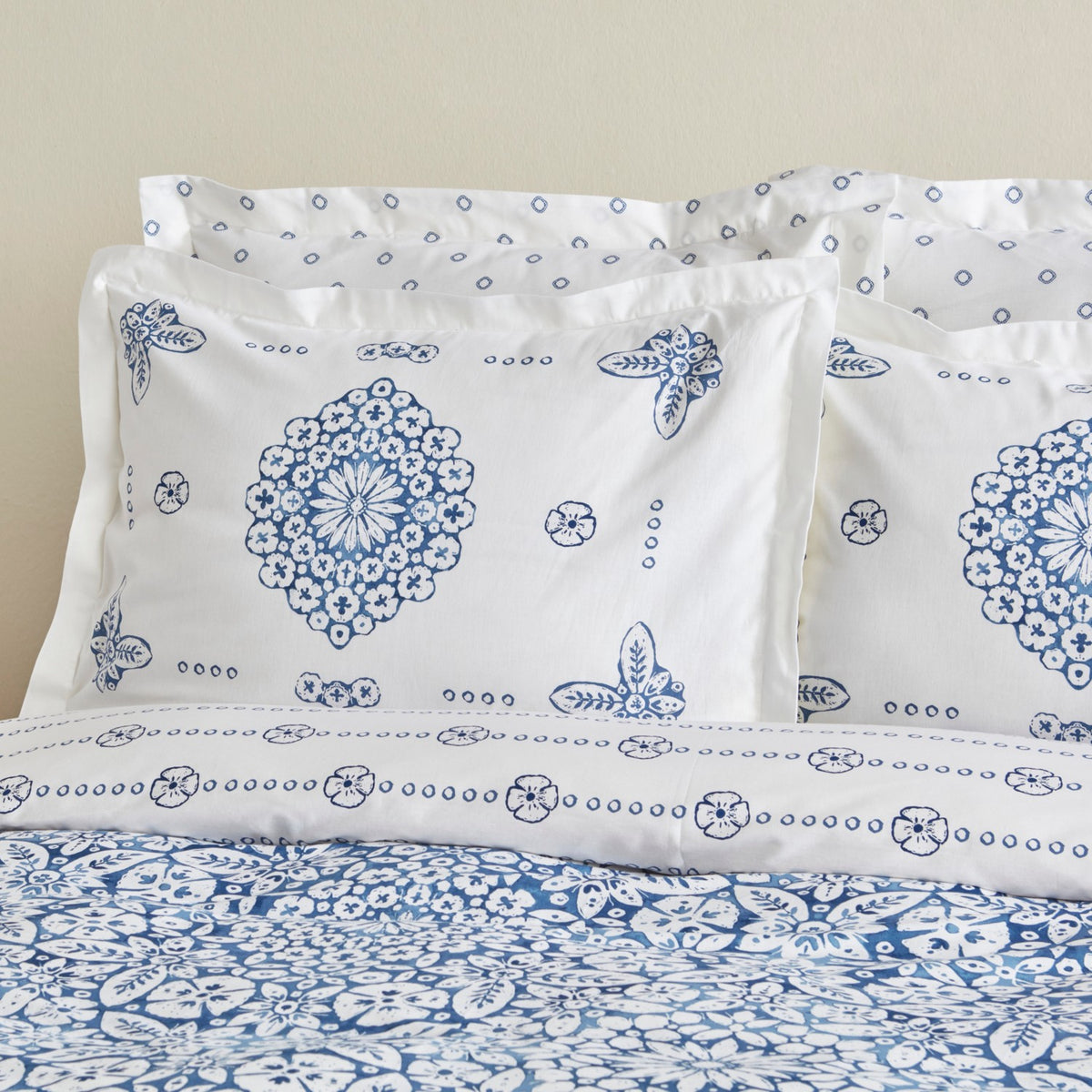 Karaca Homeida Blue 100% Cotton Single Duvet Cover Set - MALLTURK