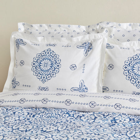 Karaca Homeida Blue 100% Cotton Single Duvet Cover Set - MALLTURK
