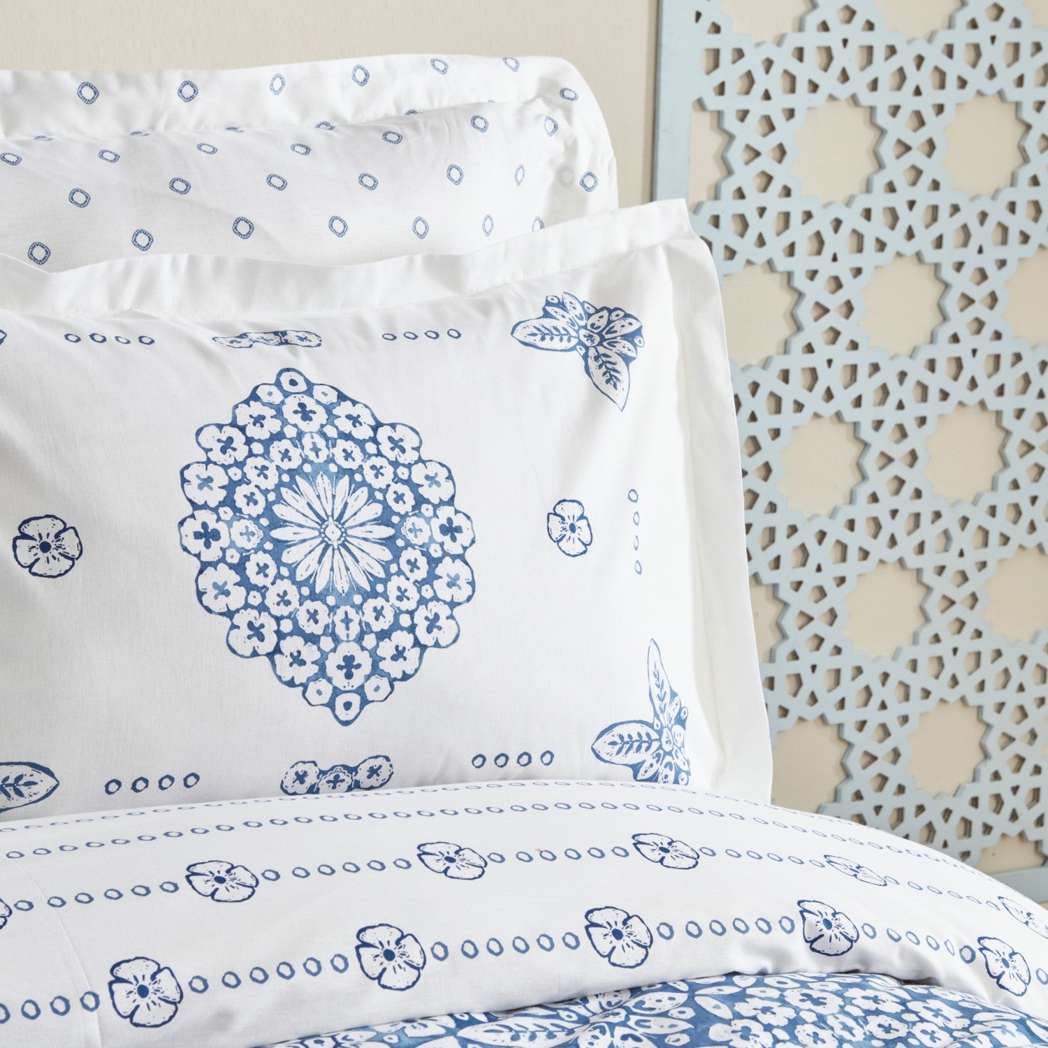 Karaca Homeida Blue 100% Cotton Single Duvet Cover Set - MALLTURK