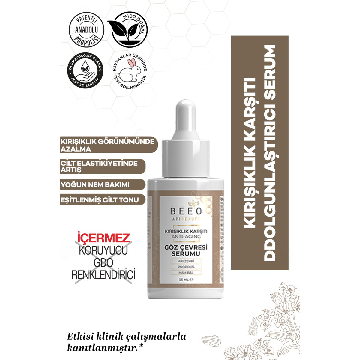 BEE'O Apibeauty With Propolis Anti-Aging Eye Contour Care Serum 15 ml Anti-Wrinkle