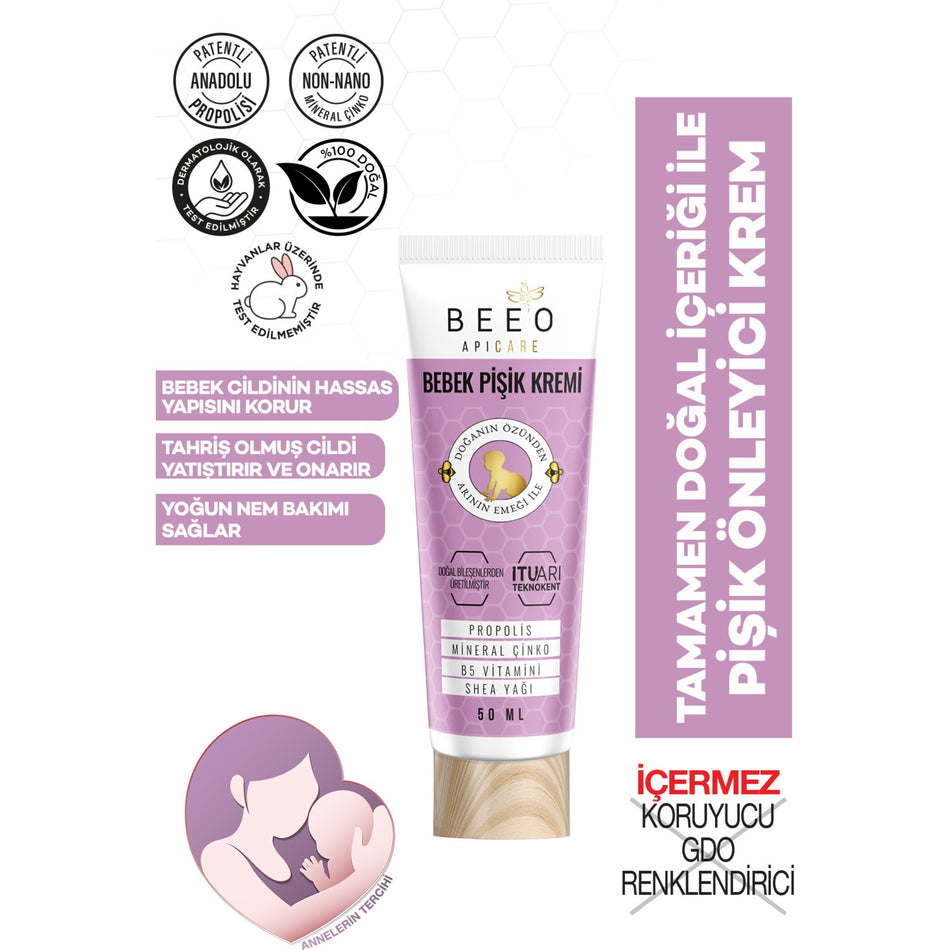 BEE'O Apibaby 50 ml With Propolis Diaper Care Cream - MALLTURK