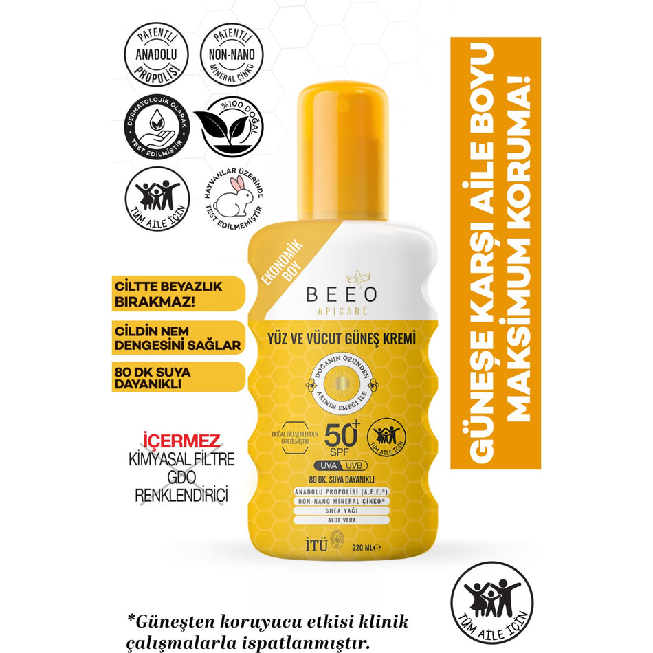 BEE'O Apicare With Propolis Organic Face and Body Sunscreen - MALLTURK