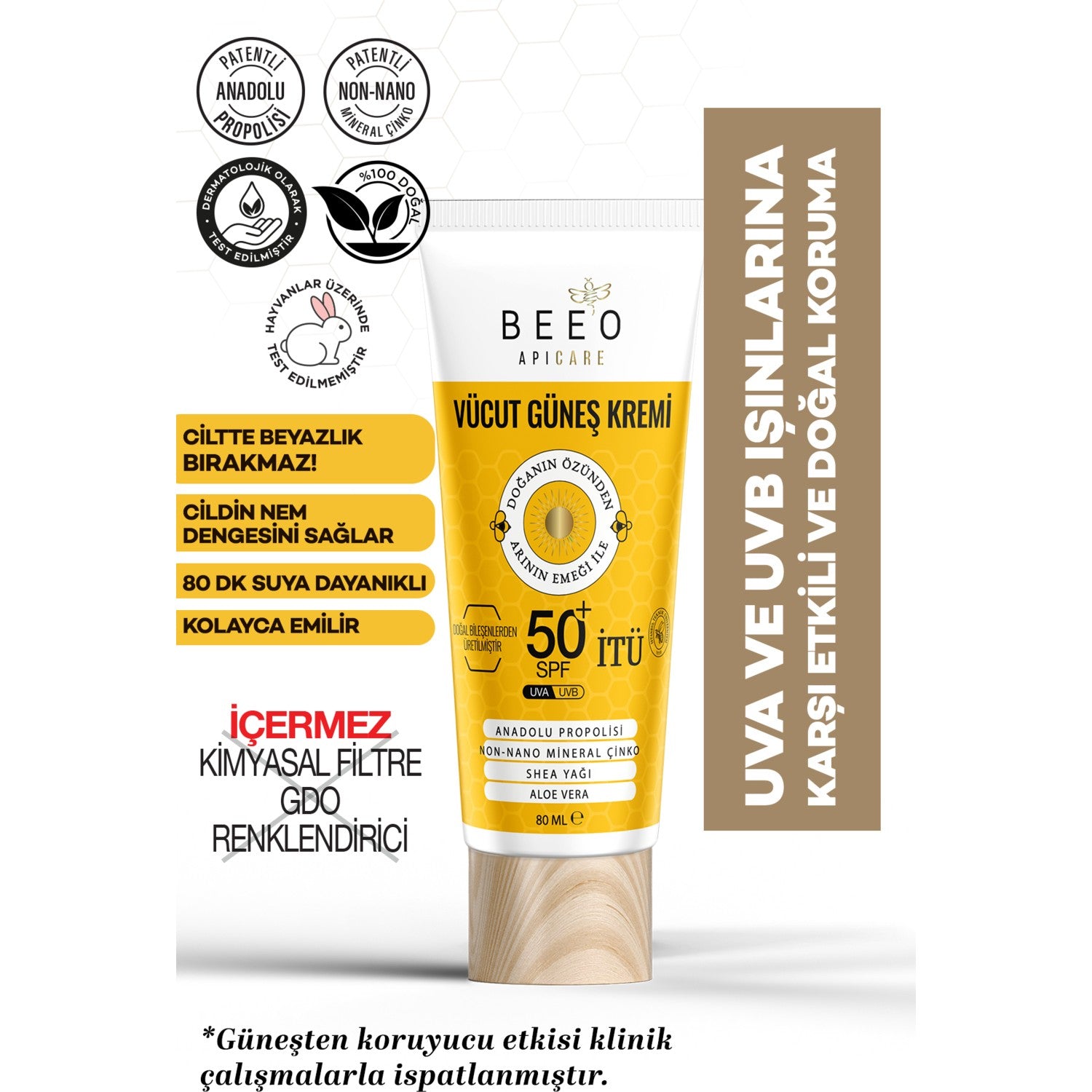 BEE'O Apicare With Propolis Body Sunscreen 80 ml - MALLTURK