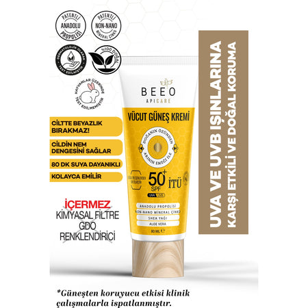 BEE'O Apicare With Propolis Body Sunscreen 80 ml - MALLTURK