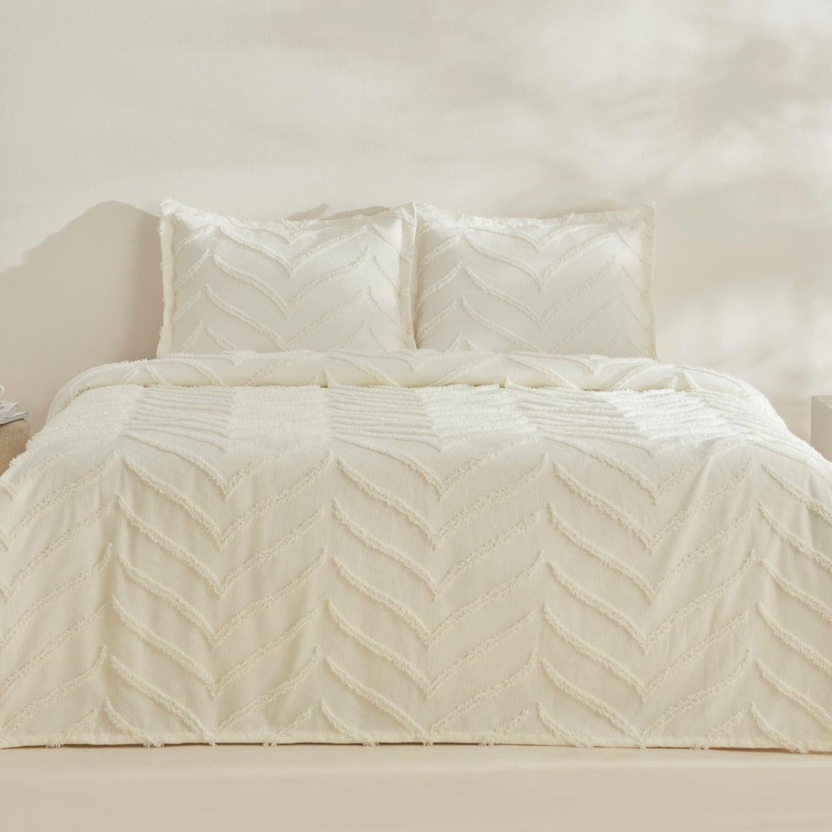 Karaca Home Arlina Geo Ecru Double Bedspread - MALLTURK