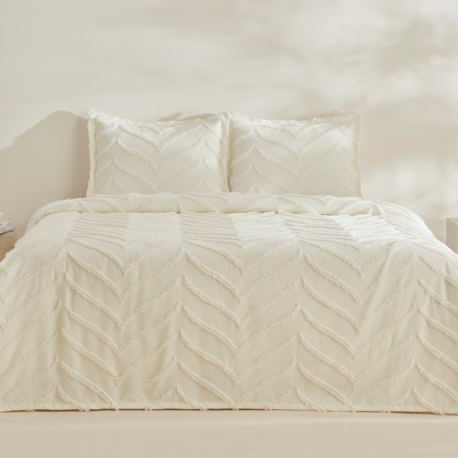 Karaca Home Arlina Geo Ecru Double Bedspread - MALLTURK