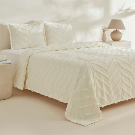Karaca Home Arlina Geo Ecru Double Bedspread - MALLTURK