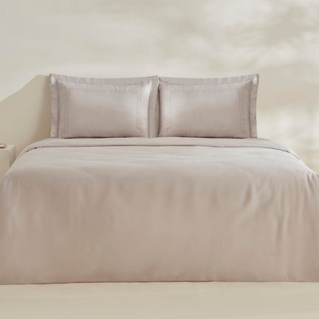 Karaca Home Felves %100 Cotton King Size Duvet Cover Set Light Gray - MALLTURK