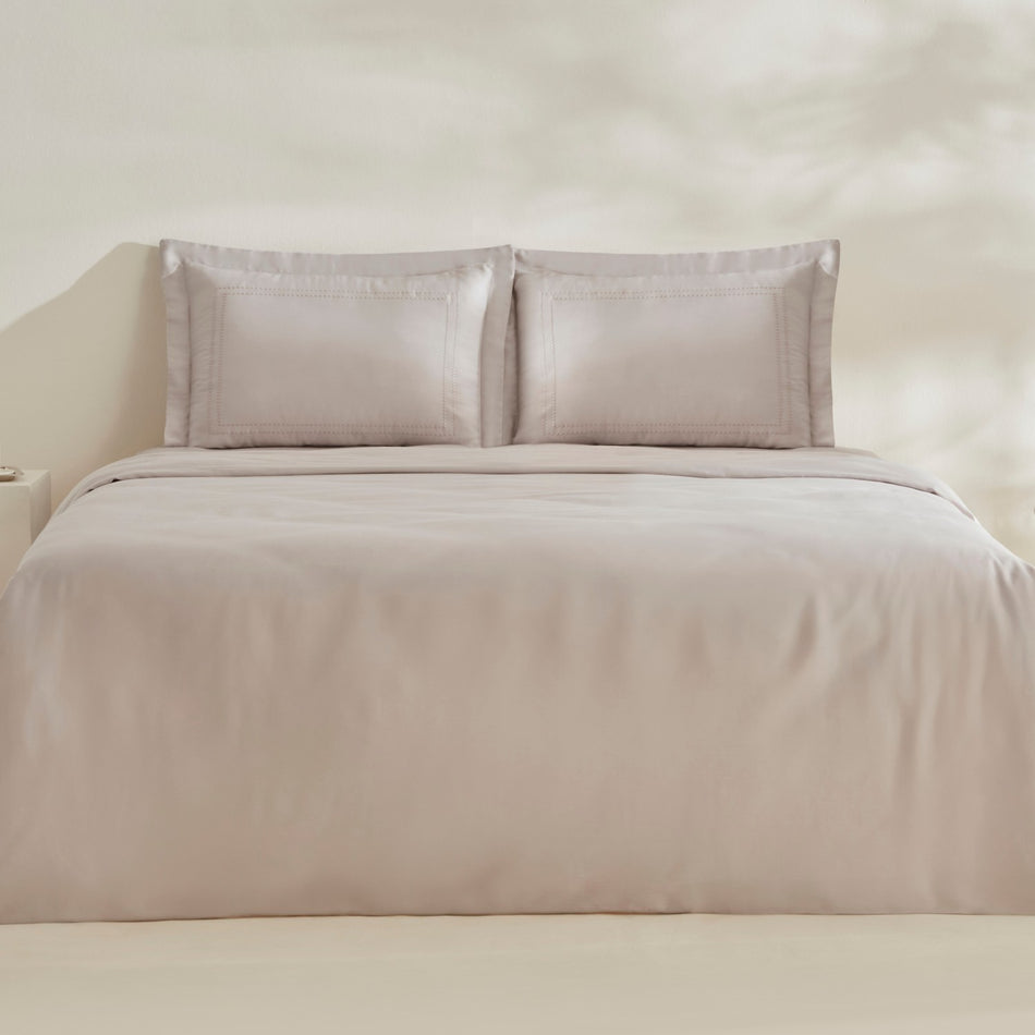 Karaca Home Felves %100 Cotton King Size Duvet Cover Set Light Gray - MALLTURK