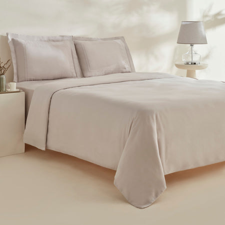 Karaca Home Felves %100 Cotton King Size Duvet Cover Set Light Gray - MALLTURK