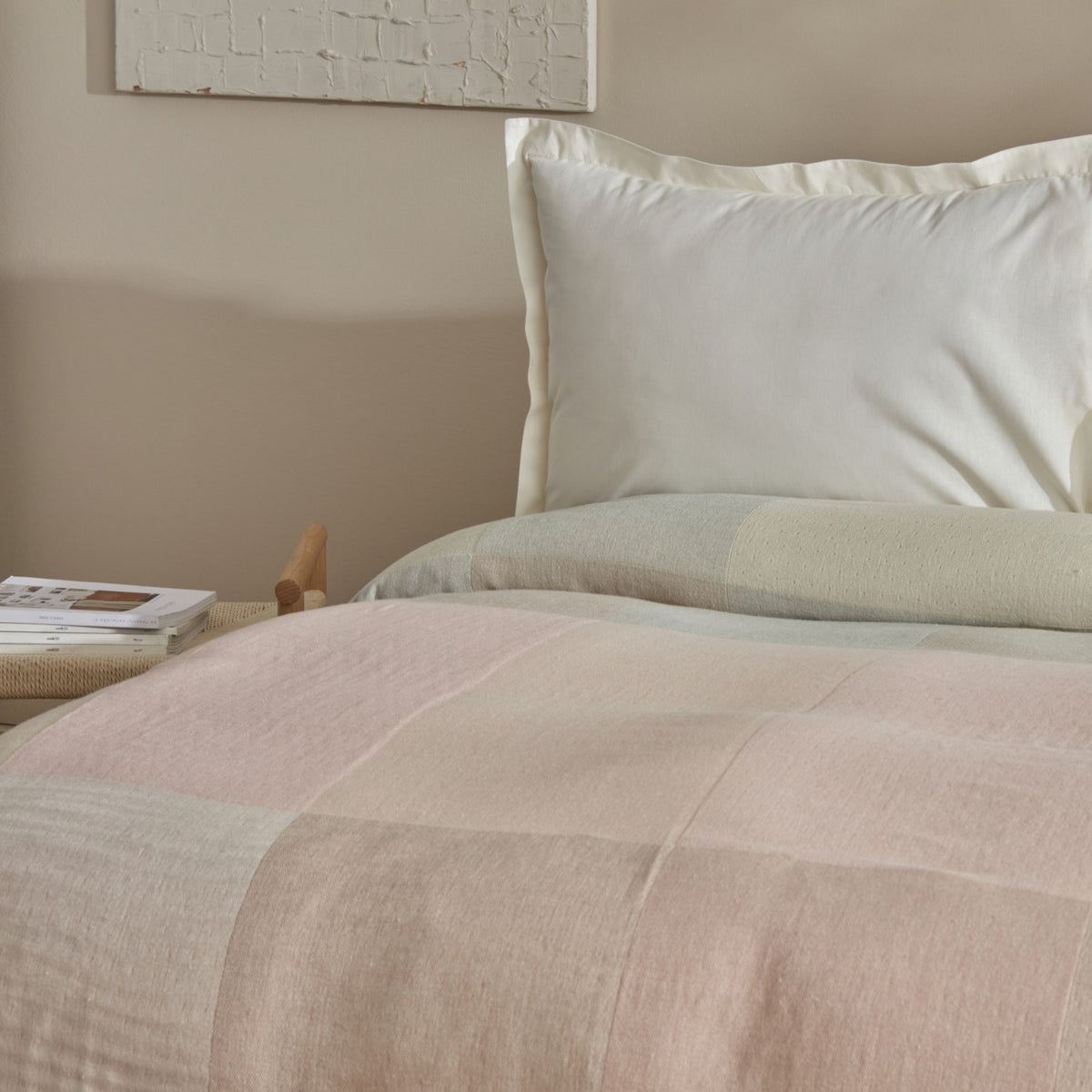 Karaca Home Cube 100% Cotton Double Muslin Quilted Blanket Pink - MALLTURK