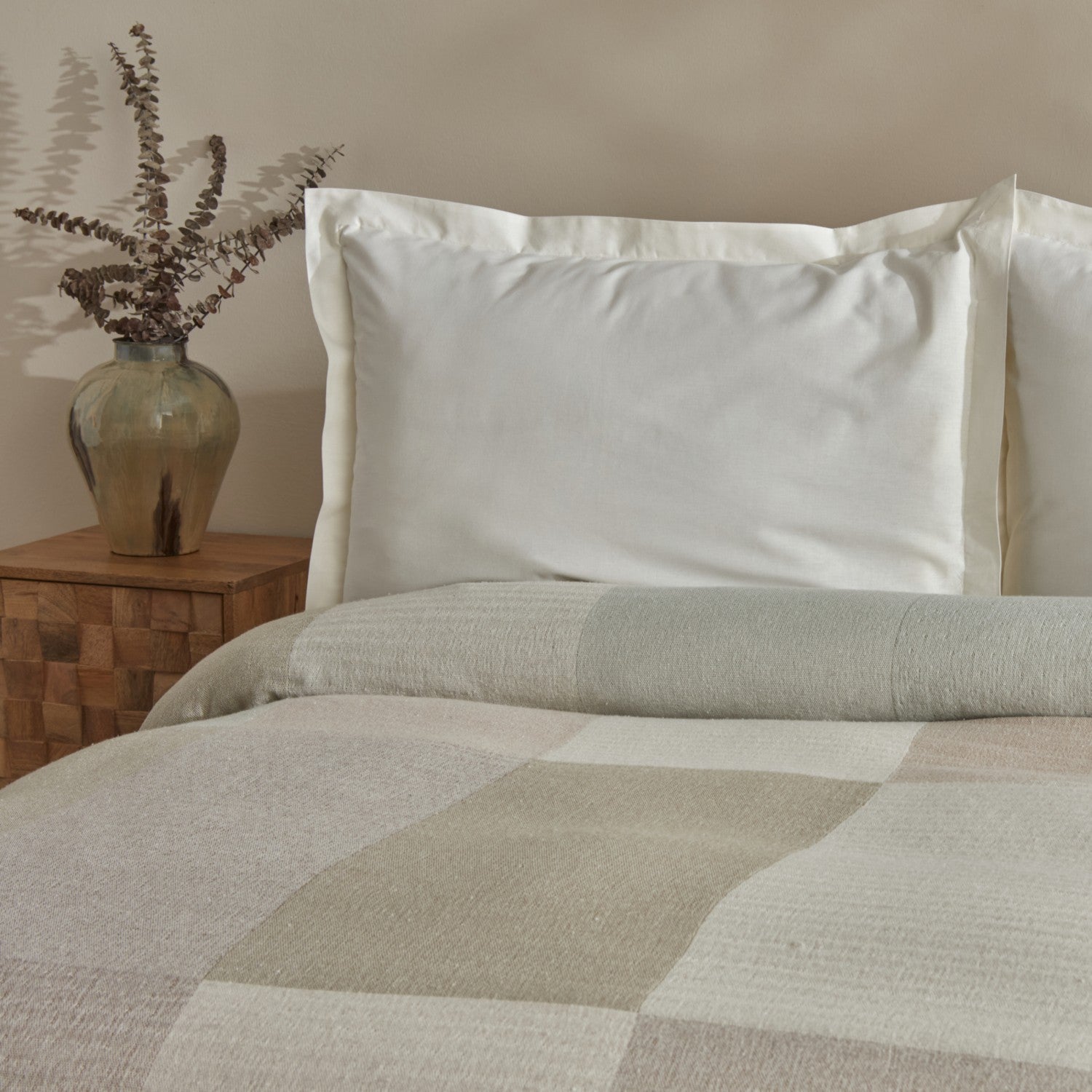 Karaca Home Cube 100% Cotton Double Muslin Quilted Blanket Beige - MALLTURK