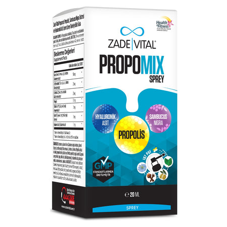 Zade Vital 20 ml Propomix Spray Propolis with Dietary Supplement 11 Yas Ustu Kullanima Uygun - MALLTURK