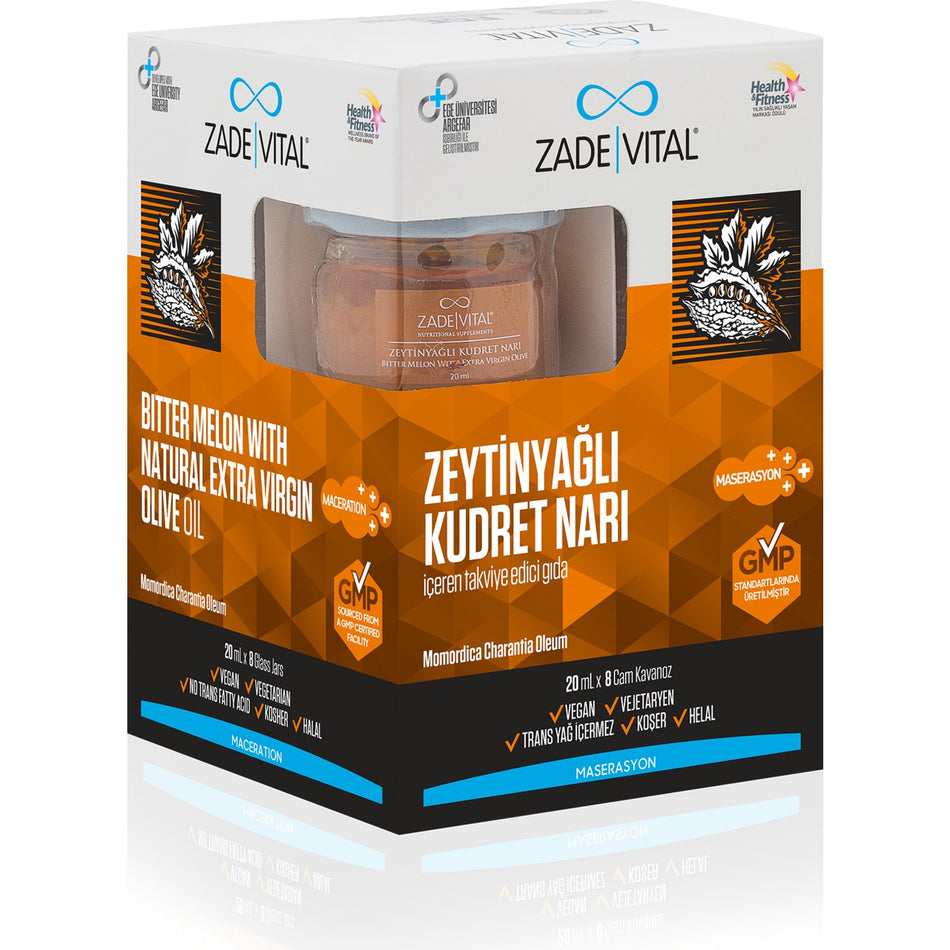 Zade Vital Zeytinyagli Kudret Nari 8 Cam Kavanoz Turkey Uretimi Vegan with Saglikli Secim - MALLTURK