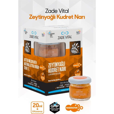 Zade Vital Zeytinyagli Kudret Nari 8 Cam Kavanoz Turkey Uretimi Vegan with Saglikli Secim - MALLTURK