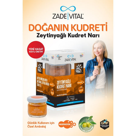 Zade Vital Zeytinyagli Kudret Nari 8 Cam Kavanoz Turkey Uretimi Vegan with Saglikli Secim - MALLTURK