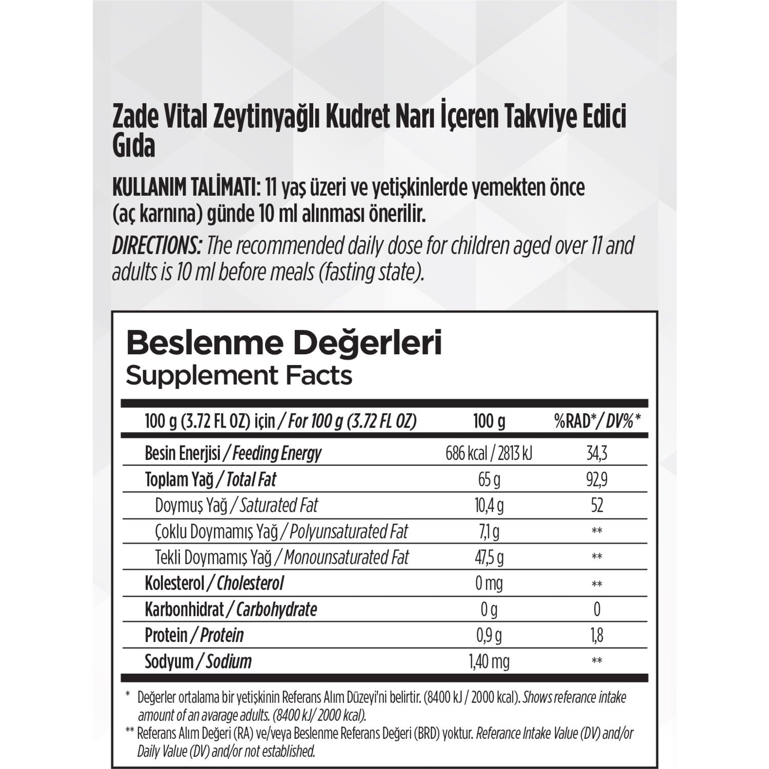 Zade Vital Zeytinyagli Kudret Nari 8 Cam Kavanoz Turkey Uretimi Vegan with Saglikli Secim - MALLTURK