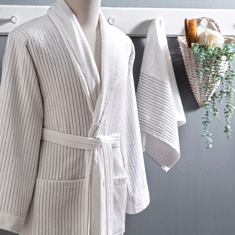 Tac Ritmo Cotton S/M Bathrobe Set White - MALLTURK