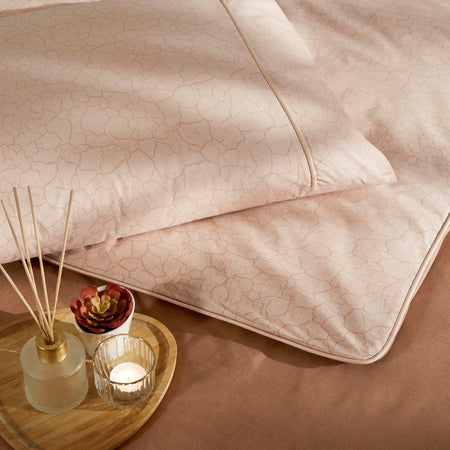 Tac Riven Piped Double Duvet Cover Set Tan