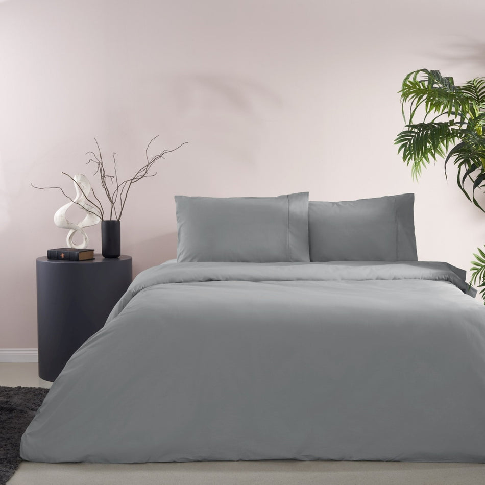 Tac Basic Ranforce Double Duvet Cover Set Anthracite - MALLTURK