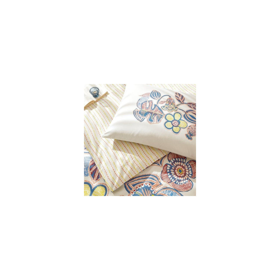 Tac Cecilia Ranforce Single Duvet Cover Set Blue - MALLTURK