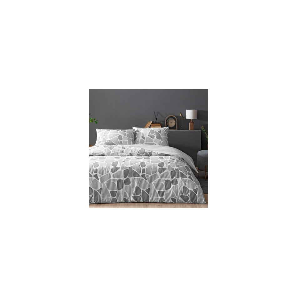 Tac Alvy Ranforce Double Duvet Cover Set Gray - MALLTURK