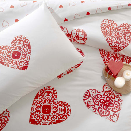 Tac Cordelia Ranforce Double Duvet Cover Set Red - MALLTURK